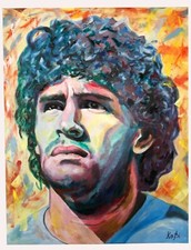 Maradona. Dipinto/quadro 90 x 70 Olio su tela. Arte moderna contemporanea 