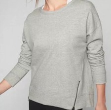 Athleta Women's Gray Cityscape Double Side Zip Sweatshirt Gym Yoga Size S