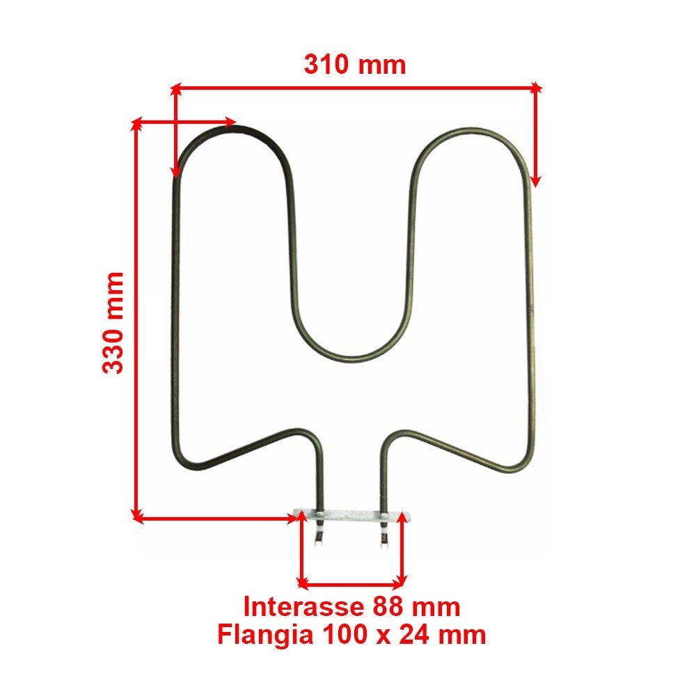 Resistenza Base Inferiore 330 x 310 mm 1200 Watt Forno nardi