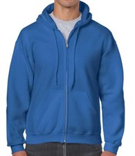 Gildan Heavy Full Zip Hoodie Mens Classic Hooded Sweatshirt Unisex Jumper Top