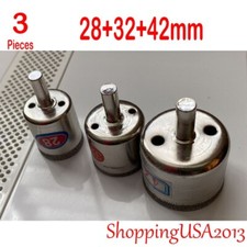 3 Pcs 28-42mm Diamond Drill Bits Set Chucks Hole Saw Cutter Tool Glass Granite