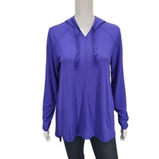 LOGO Lounge by Lori Goldstein Womens Pullover Hoodie Pockets Small Size Blue