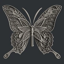 3d STL models for CNC, Artcam, Aspire, relief  butterfly