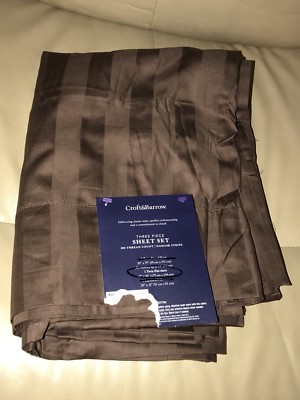 Croft&Barrow 300 Thread Count Twin Top Flat Sheet Damask Stripe NEW