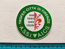 Sticker Trophy City of Florence Tuscany Bank Vintage 80s Old