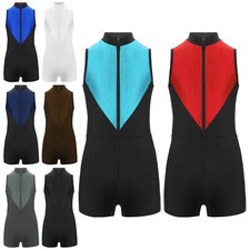 Kids Boys Jumpsuit One Piece Leotard Workout Bodysuit Zipper Unitards Swimwear
