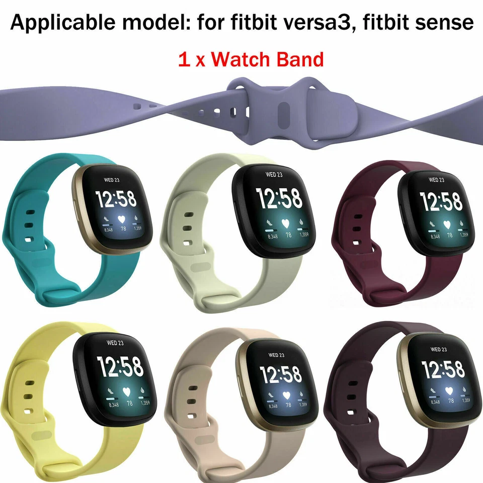 For Fitbit Versa 4 3/Sense 2 1 Strap Sport Watch Bands Silicone Wrist Bracelet - Image 4 of 4