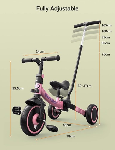 7-in-1 Tricycle for Kids 1-5 Years - Durable Alloy Steel and Smooth Steering - Picture 11 of 11