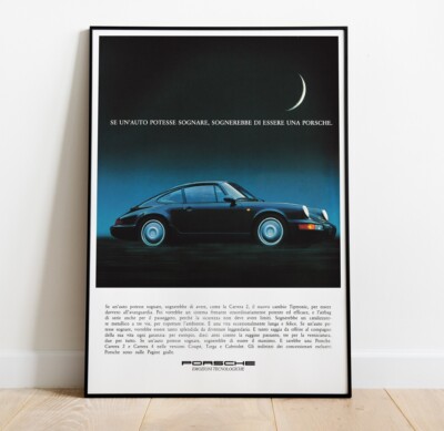 Poster Porsche 911 964 Vintage Anzeige - A3 29,7 x 42 cm