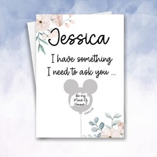 Personalised Disney proposal maid honour flower girl Scratch card reveal sister