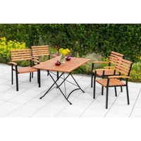 Merxx GartenmöBel Schlossgarten Set 5Tlg. 4 Stapelsessel + 1 Klapptisch 120X80Cm