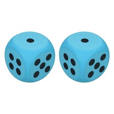 2Pcs Foam Dice, 3.8cm/1.5inch Six-Sided Dice Stress Ball Blue 