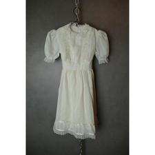 Vintage Gunne Sax by Jessica McClintock White Lace Dress Size 8 Kids