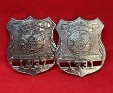 Vintage Pennsylvania Railroad Police Co Patrolman Badge Lot # 1331 & 1437
