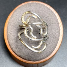 Freeform Design Abstract Band 4.25mm Ring Sterling Silver 925 Size 6.25