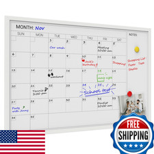 Comix Dry Erase Calendar For Wall Magnetic Calendar Whiteboard White Wood Frame