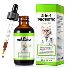 Cat Probiotic Drops Enzymes 3 In 1 Supplement Digestive Gut Health Support