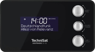 Technisat DIGITRADIO 50 SE Schwarz Uhrenradio, RDS, UKW-Empfang, DAB, DAB+