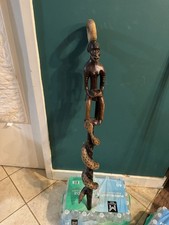 African Carved Staff/ Walking Stick African Tribal Art Vintage