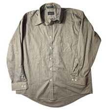 Gant Grey Wrinkle-Free Pinpoint Oxford Shirt Size 16.5 32/33 Made in USA