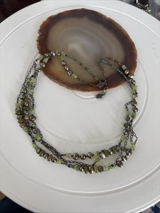 Silpada Sterling Silver 925 Green Pearl Aventurine Jade Bead Necklace 22E