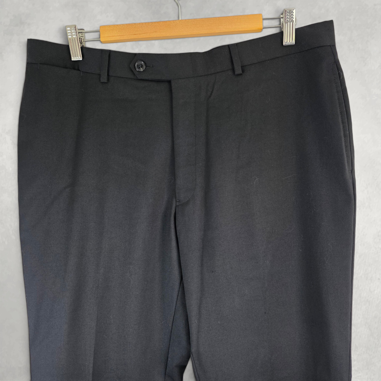 Tommy Hilfiger Men’s Wool Dress Trousers W36 L32 Black Smart Tailored Formal image 6