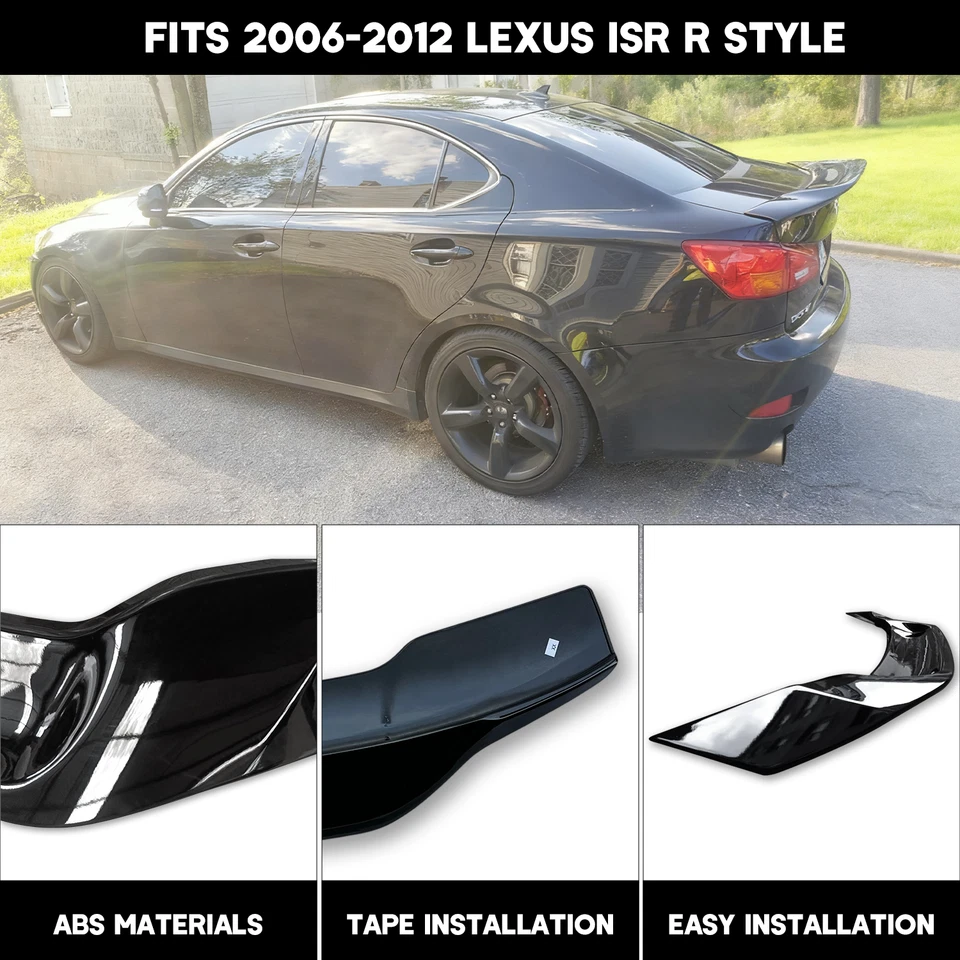 PARA LEXUS IS250 IS350 2006-2012 NEGRO BRILLANTE ESTILO RS ALERÓN MALETERO HIGHKICK Foto 4 de 4