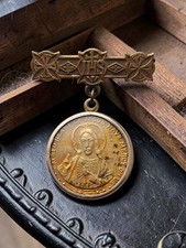 Gorgeous Antique Art Deco Catholic Brooch Stunning Piece