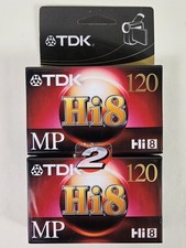 TDK Hi8 MP 120 Camcorder Cassette Tape Video Sealed Videotape Recorder New 2 Pac