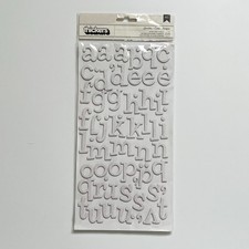American Crafts Sprinkles White Glitter Thickers Alphabet Stickers