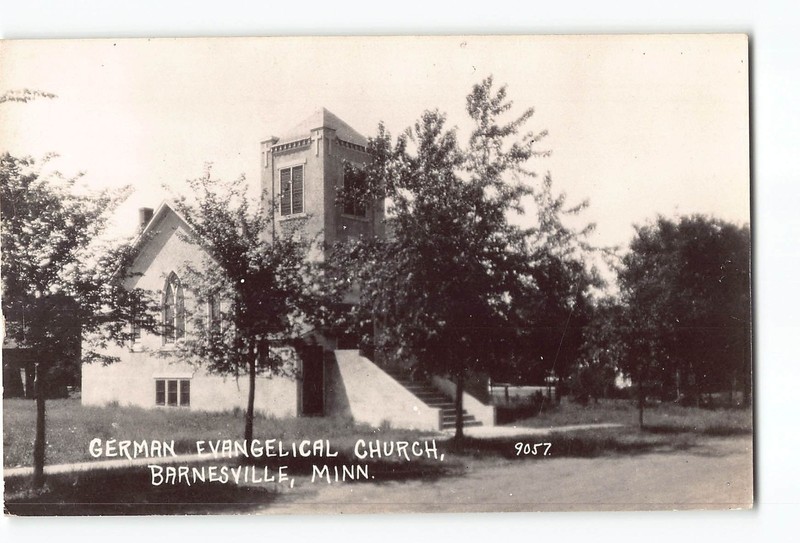 Barnesville Minnesota MN RPPC Real Photo 1930-1950 German Evangelical Church