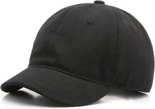 Unisex Short Brim Cotton Baseball Cap Adjustable Washed Dad Hat Low Profile