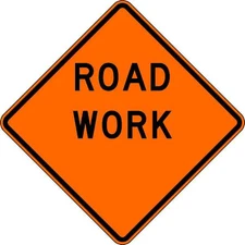 Lyle W20-100-30Ha Road Work Traffic Sign, 30 In Height, 30 In Width, Aluminum,