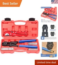 All-in-One Ratchet PEX Cinch Tool & Crimper With 30 Clamps - Durable & Ergonomic