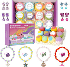 Bath Bombs for Kids with Surprise Toys Inside, 12 Pack Kids Bath Bombs Gift Set