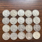 Franklin Half Dollar Roll, 20 Coins, Early Years, Some UNC
