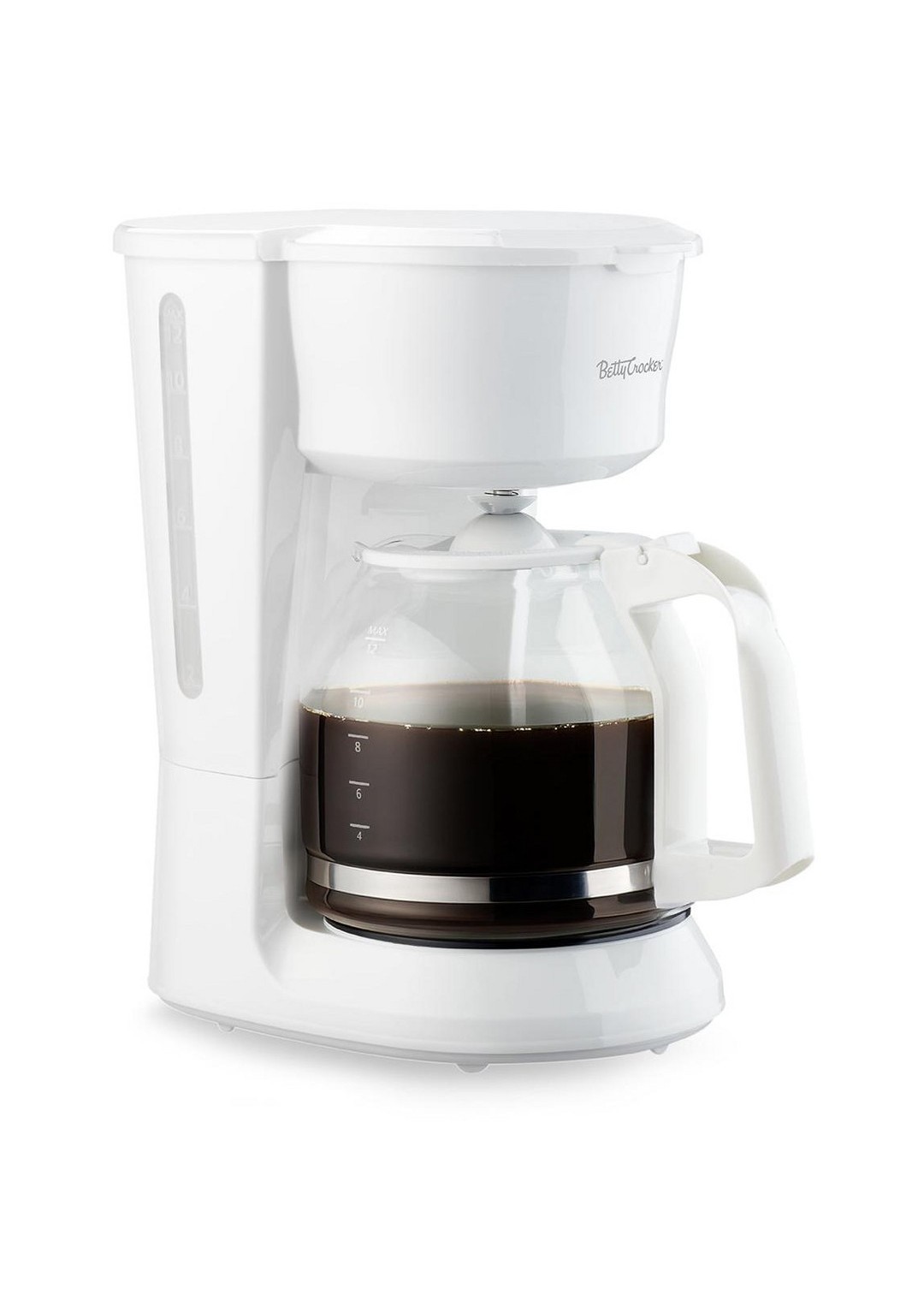 Betty Crocker White Filter Coffee Machine 12-Cup Glass Carafe Water Level Indic&hellip;
