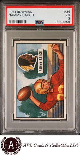 1951 Bowman #34 Sammy Baugh PSA 3