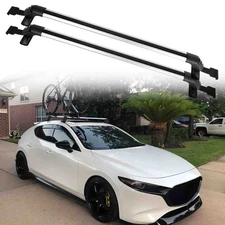 Car Top Roof Rack Bar Cross Luggage Cargo Carrier w/ Lock For Mazda 3 2013-2024