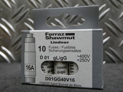 Ferraz Shawmut D01GG40V16 16A 10 stück