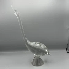 V. Nason &  Co MURANO Large 14.5” Goose Sculpture Glass Figurine Clear Vintage
