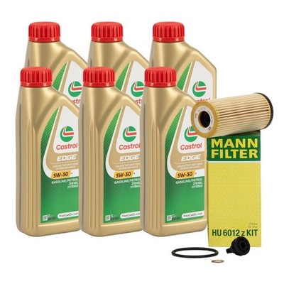 6L CASTROL EDGE 5W-30 M LL-04 + MANN Ölfilter für BMW F45 F46 X1 X2 MINI B48 B47