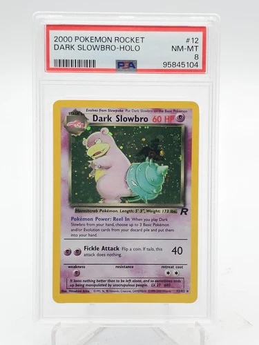 DARK SLOWBRO 2000 POKEMON TEAM ROCKET HOLO #12/82 PSA 8 Q1825