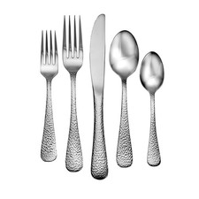 45-Piece Flatware Set for 8 - Stainless Steel Silverware, Made in USA, Durable &
