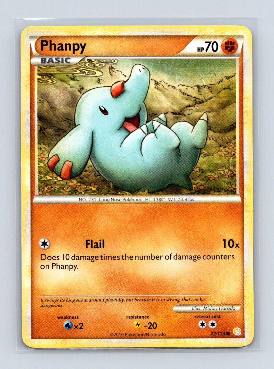 Pokémon TCG Phanpy 77/123 HeartGold SoulSilver Normal LP