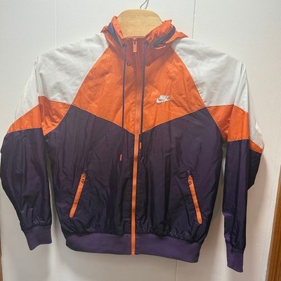 Nike Windrunner Hooded Windbreaker Jacket Orange Purple White Mens Small