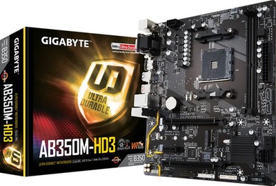 GIGABYTE GA-AB350M-HD3 Rev.1.0 Mainboard Micro-ATX Sockel AM4 AMD B350