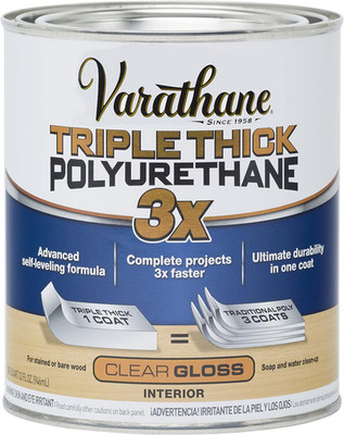 284470 Triple Thick Polyurethane Wood Finish, Gloss, Quart
