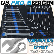 US PRO Offset Ring & Combi Spanner Set 6mm/24mm Wrench Set In EVA Foam Tray 25pc