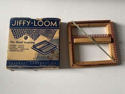 Jiffy-Loom Vintage Hand Weaving Tool Small Adjustable Bar Model 401 USA Needle